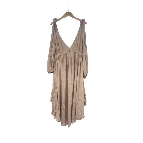 Free People Nude Sand Beige Beach Dress Layered Cutout Womens Medium - Picture 1 of 11